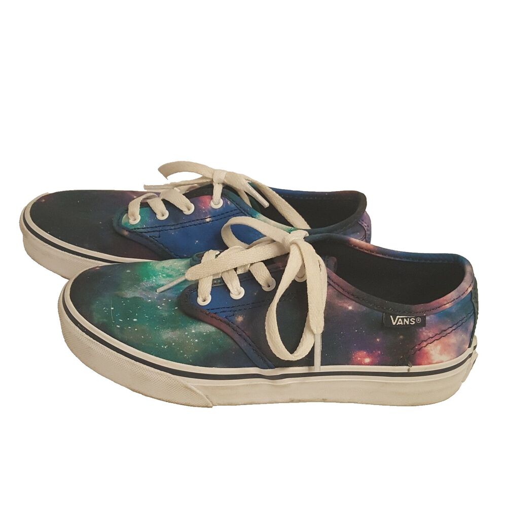 VANS Off the Wall Girls/Missy Blue Green Pink Outer Space Sneaker Shoes Size 3